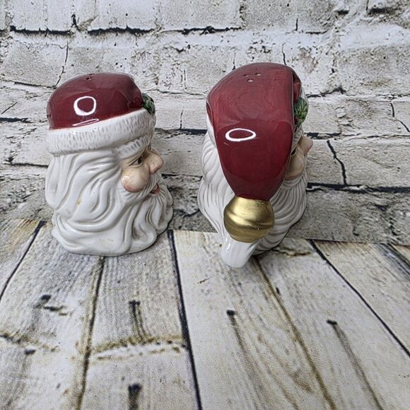 Vintage Fitz & Floyd Omnibus Santa Face Salt and Pepper Shakers - Picture 5 of 7